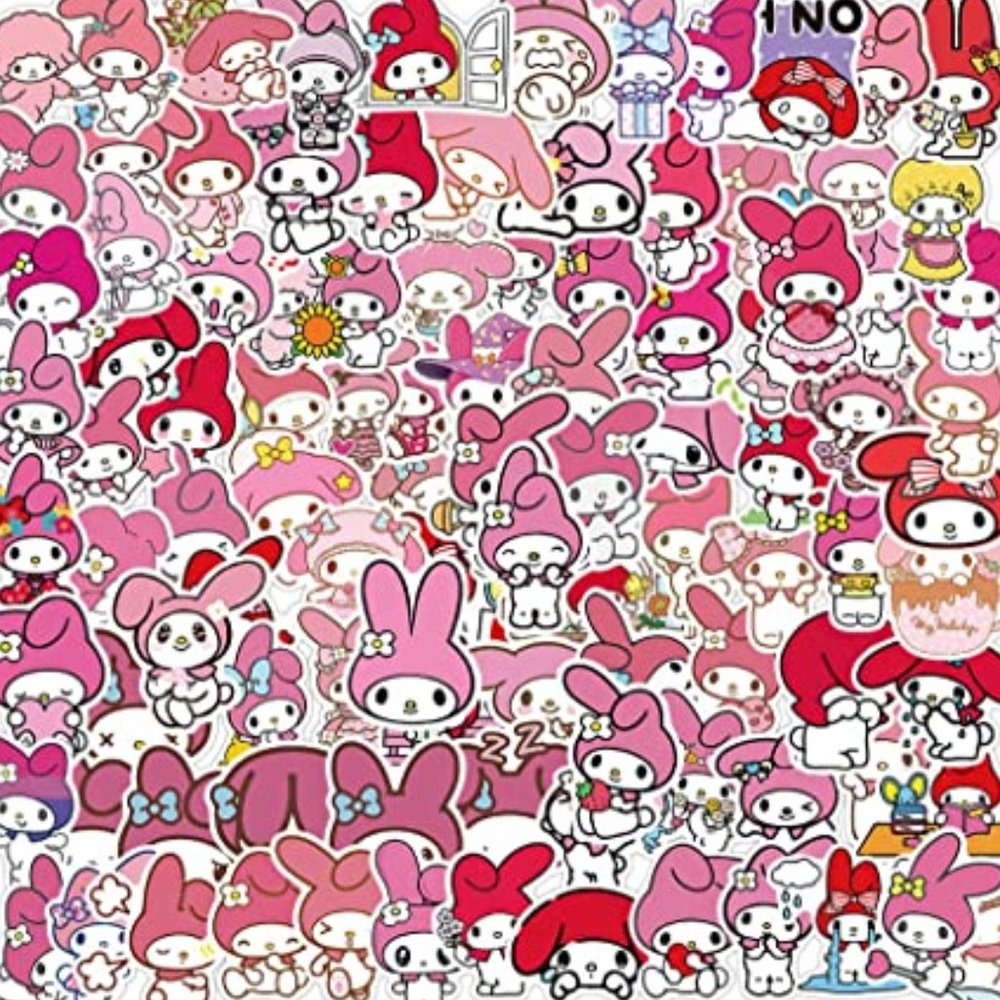 My Melody 15 piece Stickers Sanrio Kawaii Vinyl Water Bottle Laptop Anim…